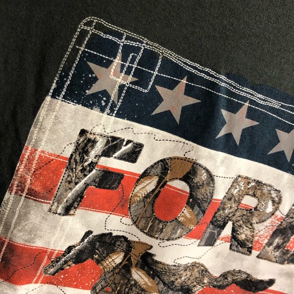 RealTree Ford Mustang flag camo green t shirt Xl - Picture 5 of 8